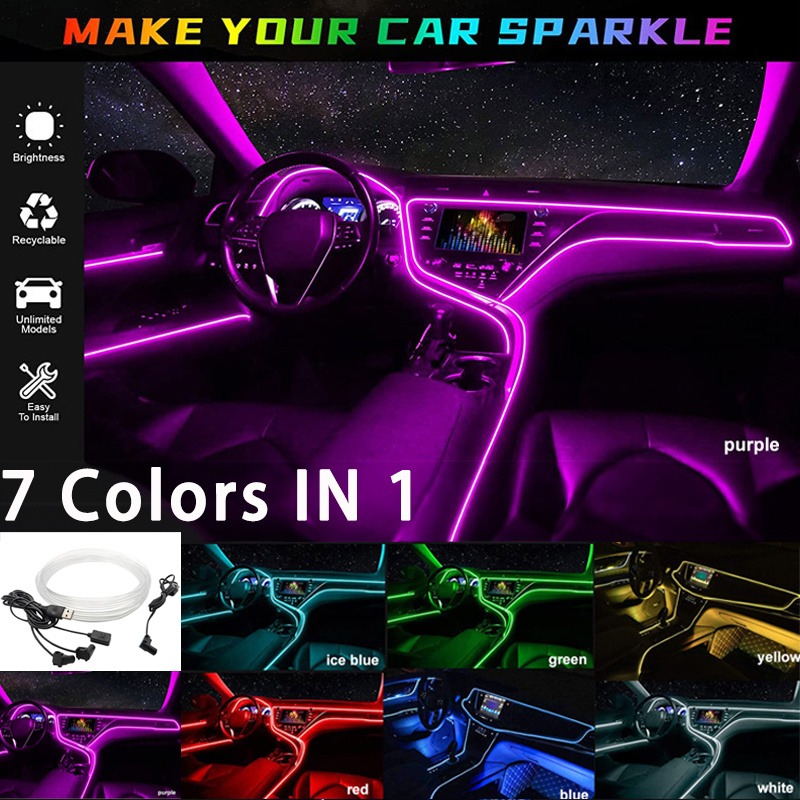 Multi Color USB LED Car Interior Lighting Kit Atmosphere Light Neon Lamps  YD- – Tacos Y Mas