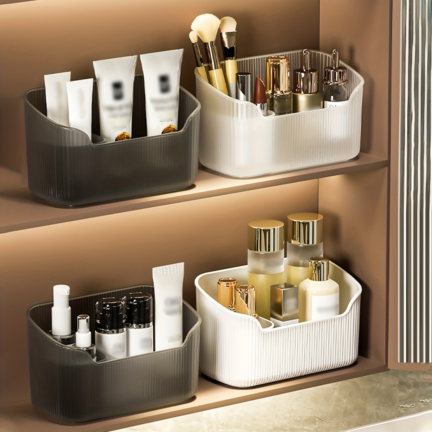 Light Luxury Makeup Storage Organizer, Bathroom Organizers And Storage,  Storage Bins For Vanity, Undersink, Cabinets, Pantry Organization And  Storage - Temu