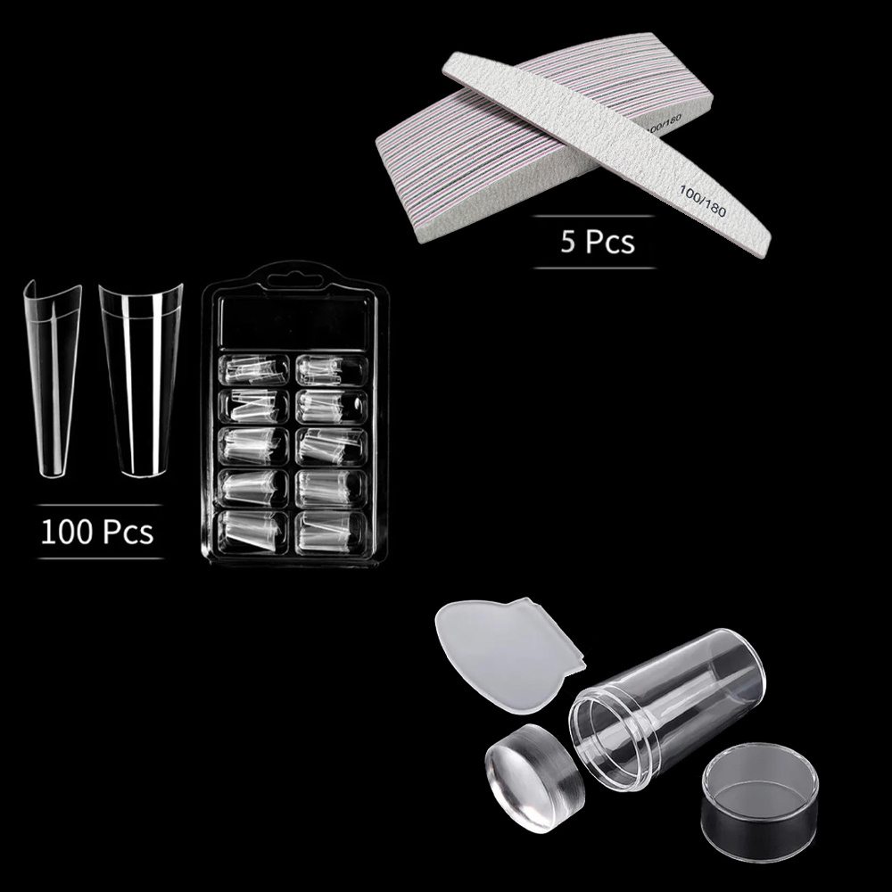 Acrylic Nail Art Set Beginner Kit With Nail File Coffin Nail - Temu