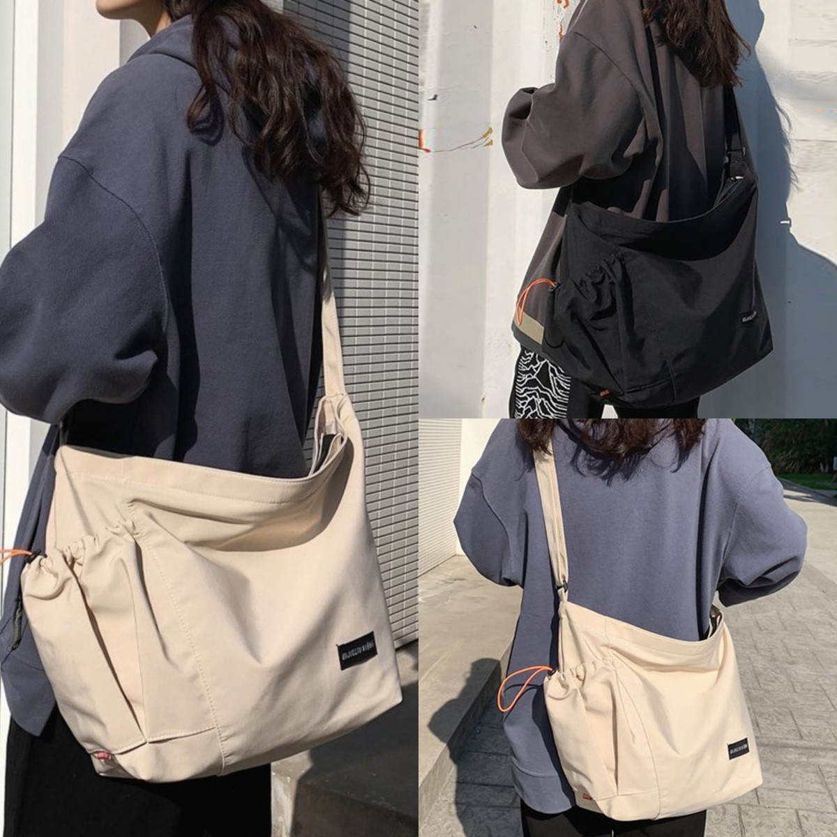 Casual Canvas Crossbody Bag, Simple Solid Color Messenger Bag, Small  Shoulder Flap Purse - Temu