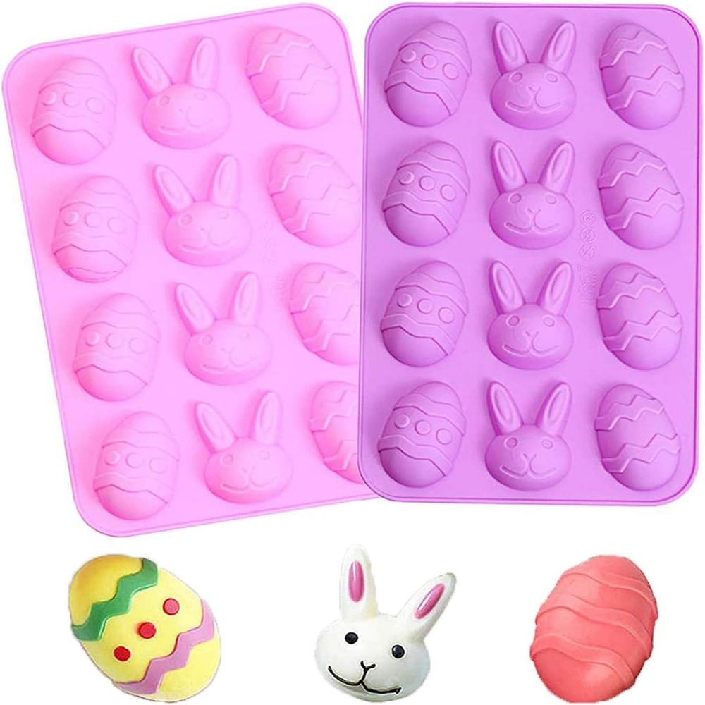 Easter Bunny Silicone Eggs Chocolate Cake Soap Small Ice Trays for
