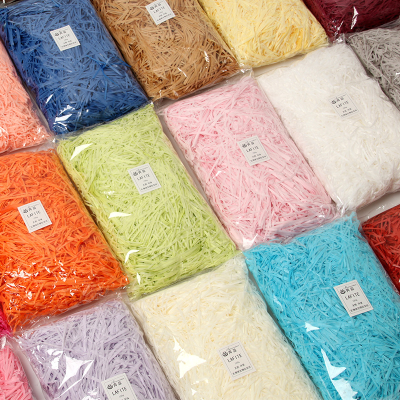 Colorful raffia paper DIY wedding material packaging filling