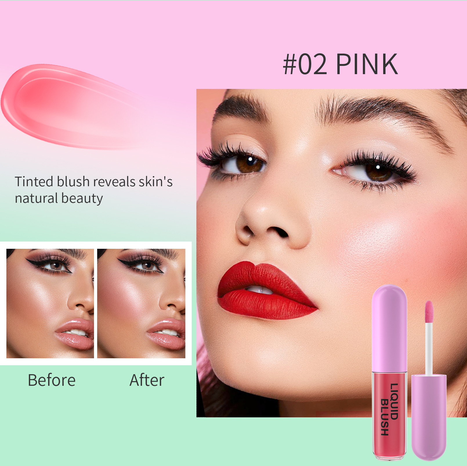 BLUSH LÍQUIDO KISS BEAUTY 68389-03A - Yugen Online