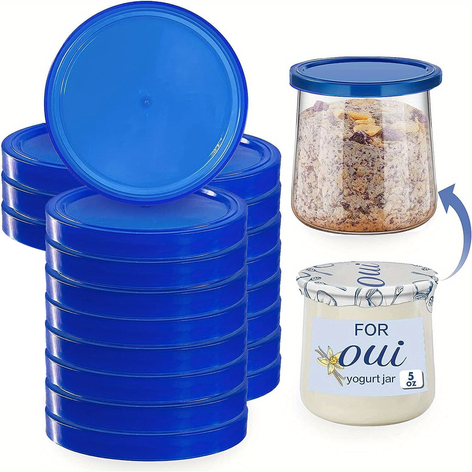 20 Pcs 4 oz Glass Jars with Lids - Yogurt Container - Yoghurt Jars