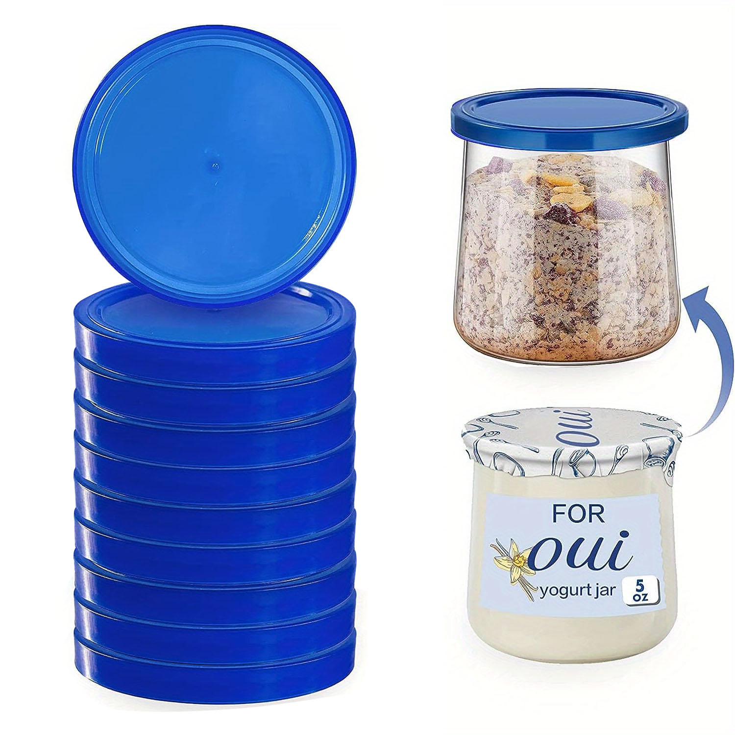10pcs Sealed Glass Jars Clear Yogurt Jars with Lids Glass Pudding Jars  Yogurt Jars 
