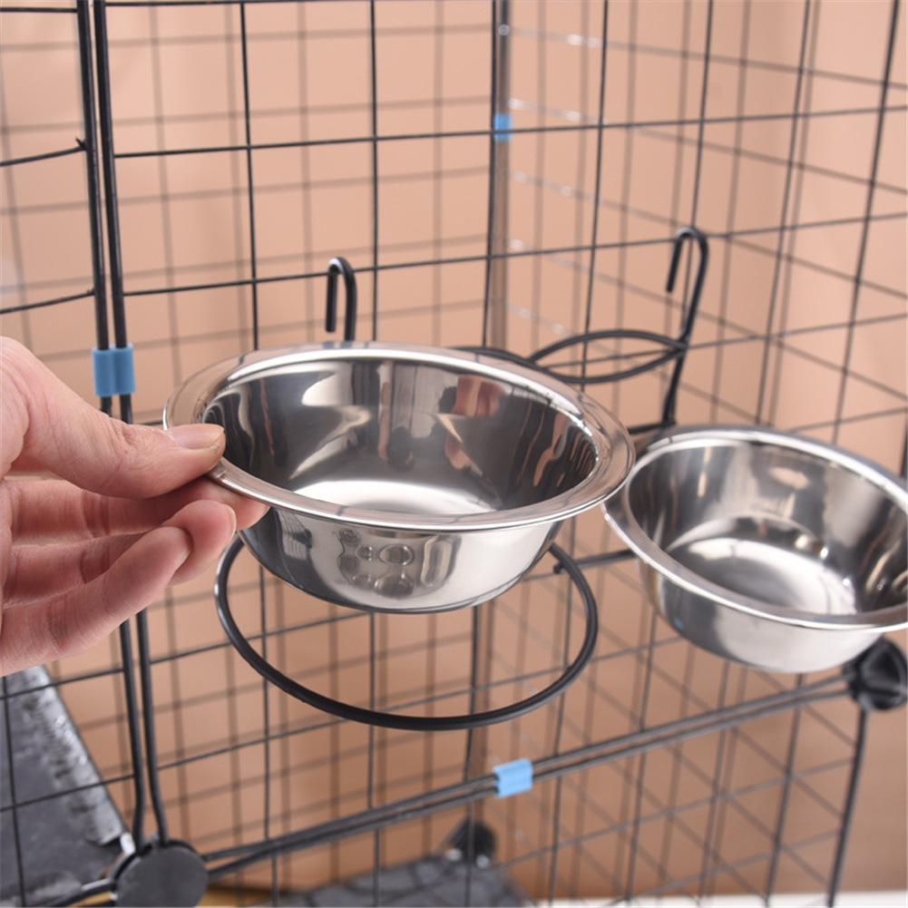 Dog Food Bowl Water Bowl Cage Stainless Steel Non spill - Temu