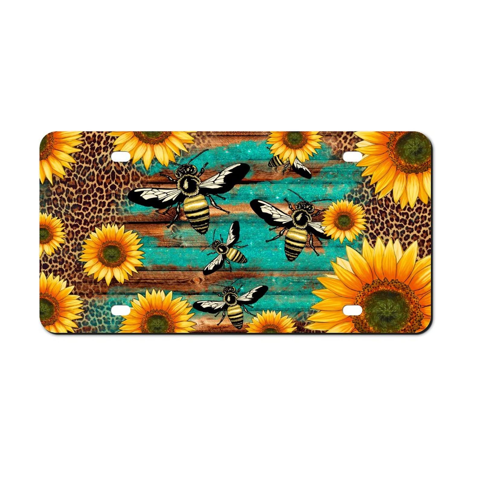 Fluffy Bee License Plate Cover, Aluminum Novelty License Plates,decorative Car Front License