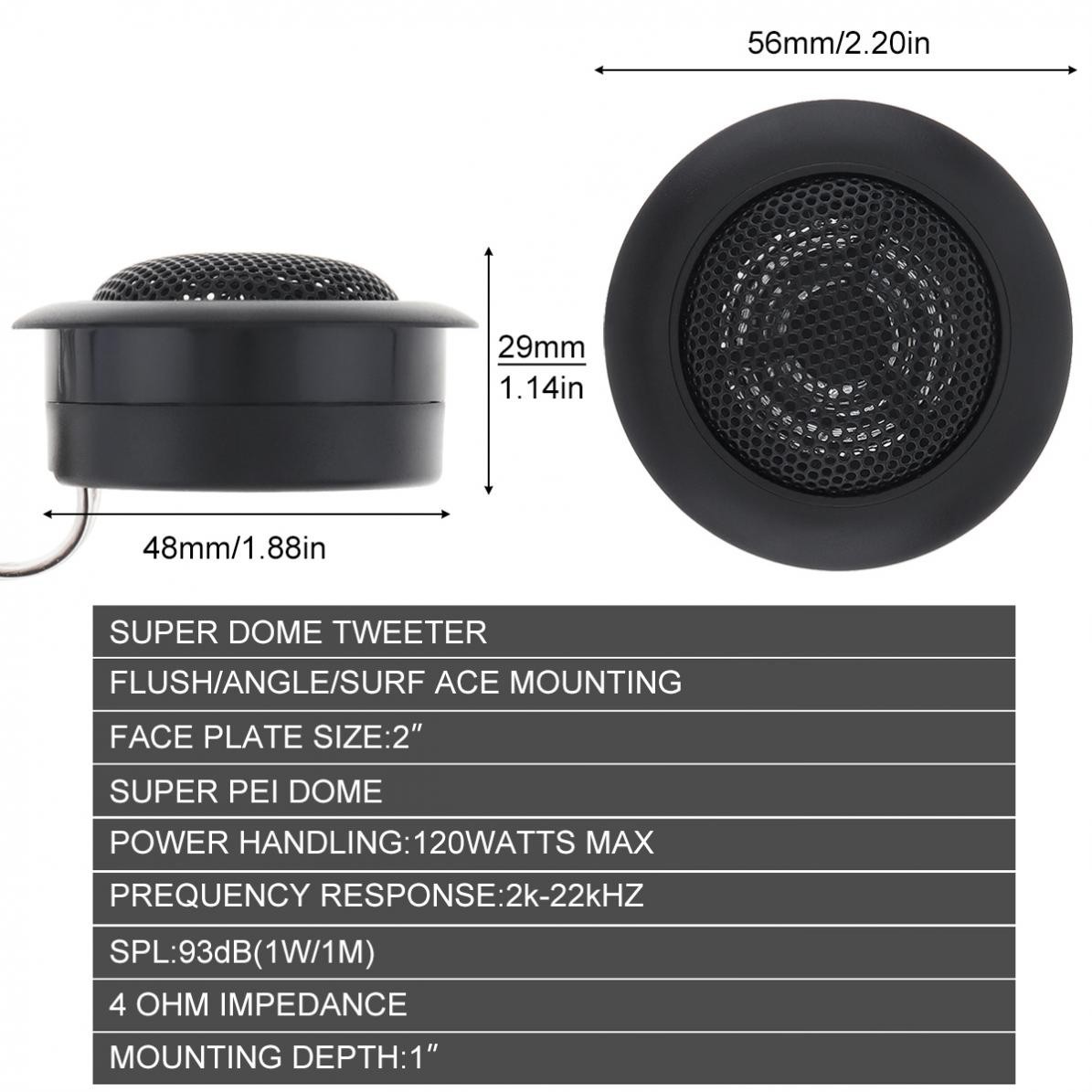 Car Subwoofer Vehicle Door Auto Tweeter Music Stereo Treble Temu