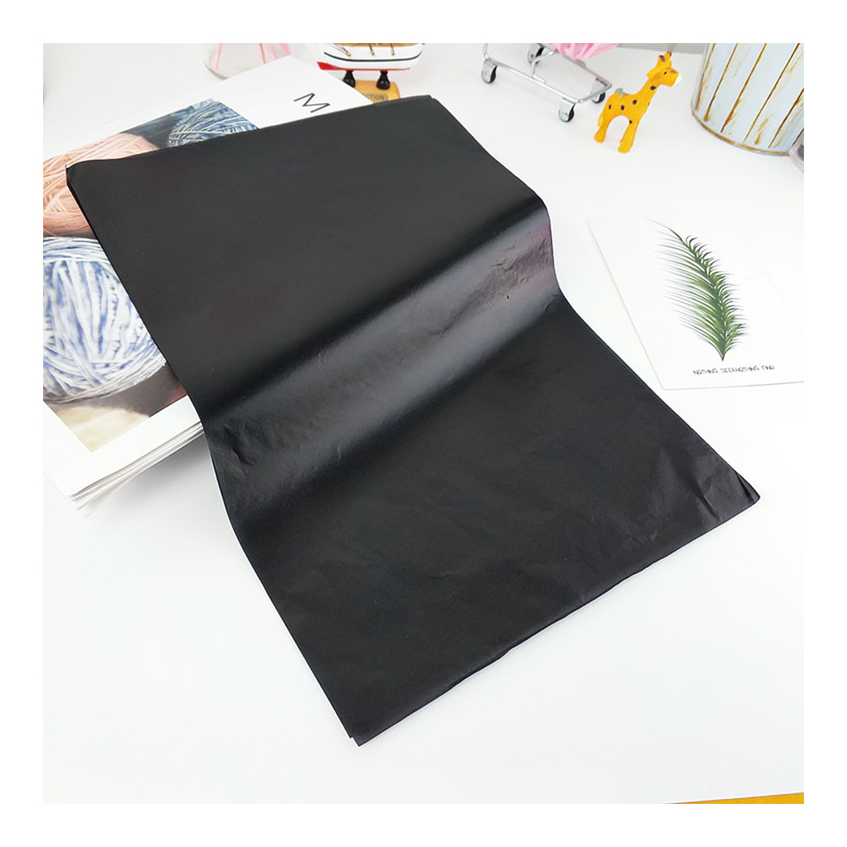 100pcs Carbon Transfer Paper Black Carbon Transparent Paper Graphite Copy  Paper For Wood, Paper, Canvas
