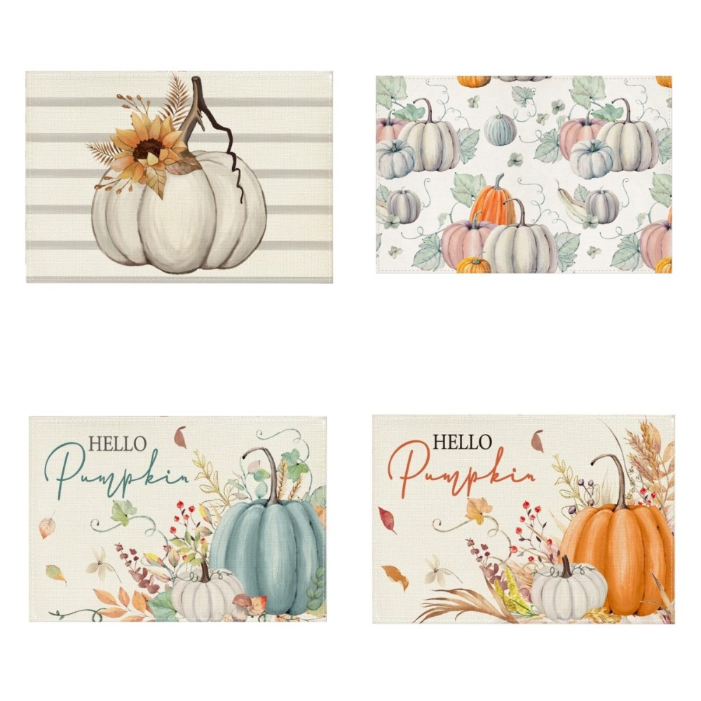 Dish Towel Set Watercolor Stripes Hello Pumpkin Fall - Temu