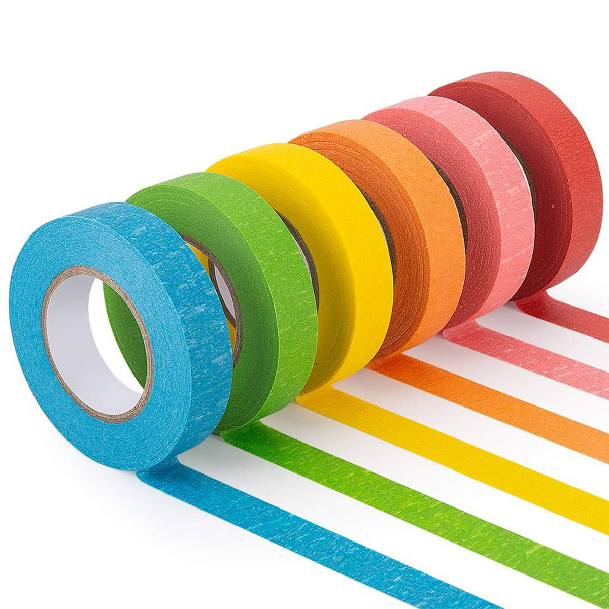 Craftzilla Colored Masking Tape 6 Roll Multi Pack 180 Feet x 1 Inch of  Colorful Craft Tape Vibrant Rainbow Colored Painters Tape Great for Arts &  Crafts Labeling and Color-Coding 10 Yards x 1 Inch