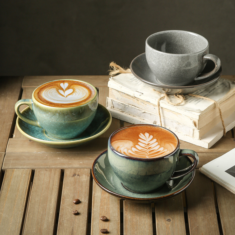 Tazas Cafe Tazas de café con leche de 350ml, juego de tazas de