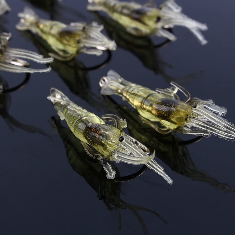 10pcs 4cm Noctilucence Simulation Bait Shrimp Simulation Grass