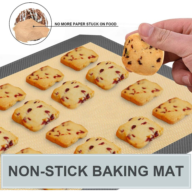 Silicone Baking Mat Sheets Set, Easy Clean &Non-Stick Food Grade Reusable Baking Mats 2 Half Sheet Cookies Mats
