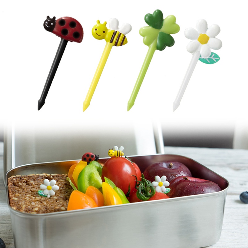 6 PCS/Set Bee Lovely Cartoon Animal Food Fruit Forks Snack Dessert