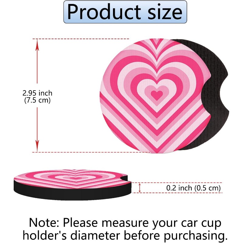 2pcs Pink Lips Pattern Absorbent Car Cup Holder Coasters - Car Interior  Accessories For Women, Cup Coasters For Car Vehicles & Home Desk