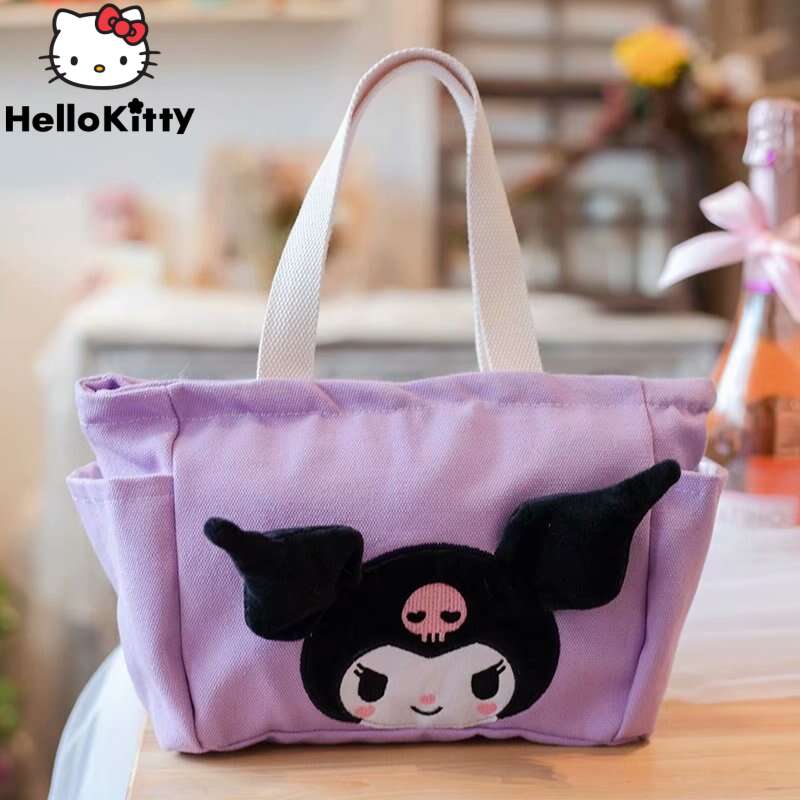 Sanrio Kuromi My Melody Lunch Box Bag Cartoon Anime Hello Kitty Pochacco  Pompom Purin Cute Portable Thermal Storage Bag Tote Bag