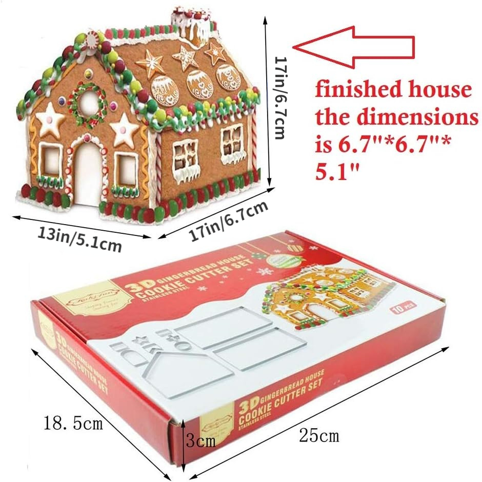 Christmas Gingerbread House Cookie Cutter Set Fondant Cookie - Temu