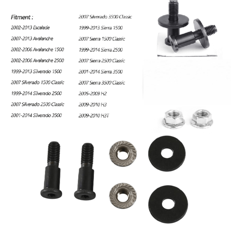 2pcs Tailgate Striker Bolts And Nuts Replacement Oem 11570162 Tailgate