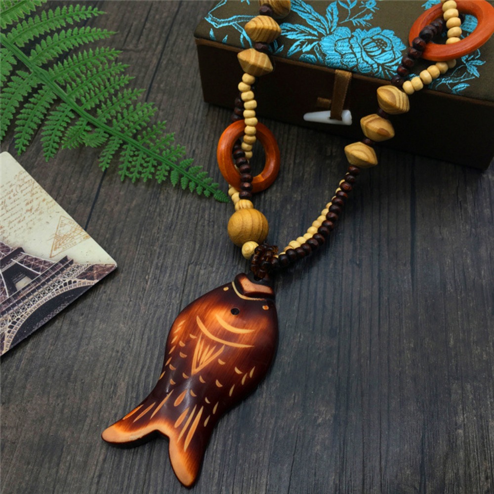 Jewelry, Wooden Fish Necklace