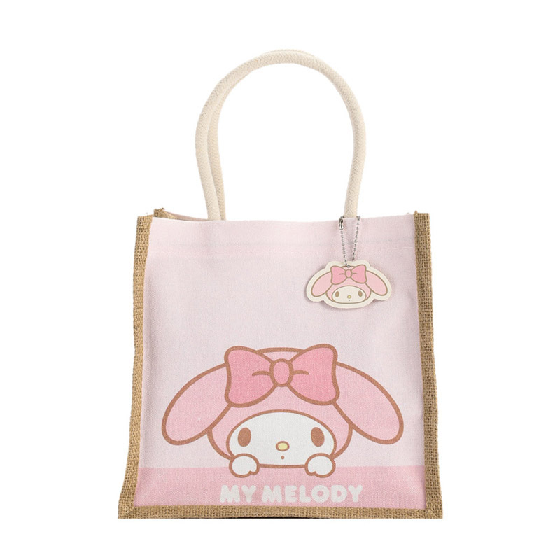 Anime Pattern Canvas Handbag Kuromi Hello Kitty Melody Pochacco Print  Storage Satchel Bag Miniso - Toys & Games - Temu