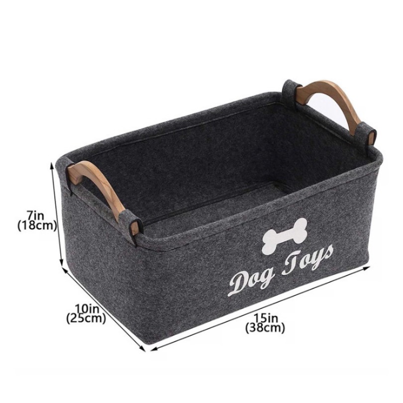 Haustierbedarf Aufbewahrungswerkzeug Filzbox Holzgriff Quadratische  Aufbewahrungsbox Hund Katze Spielzeug Kleidung Einfache Aufbewahrungsbox