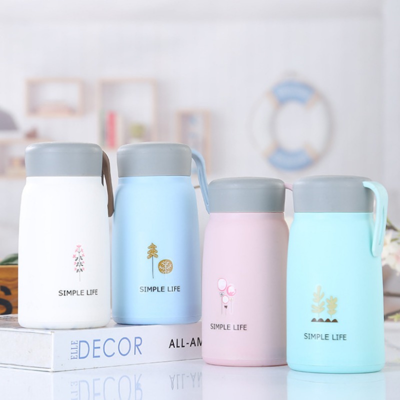 150ml/200ml Ultra Light Mini Thermos Bottles Portable Pocket Vacuum Flask  Female Lovely Small Simple Water Cups Stainless Steel