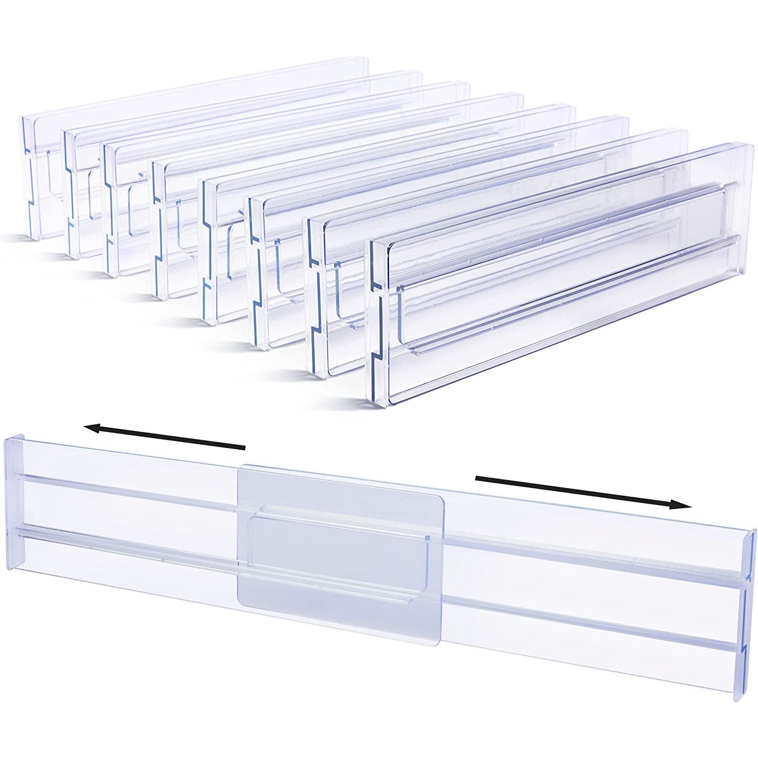 Clear Plastic Drawer Organizer Desk Drawer Divider - Temu
