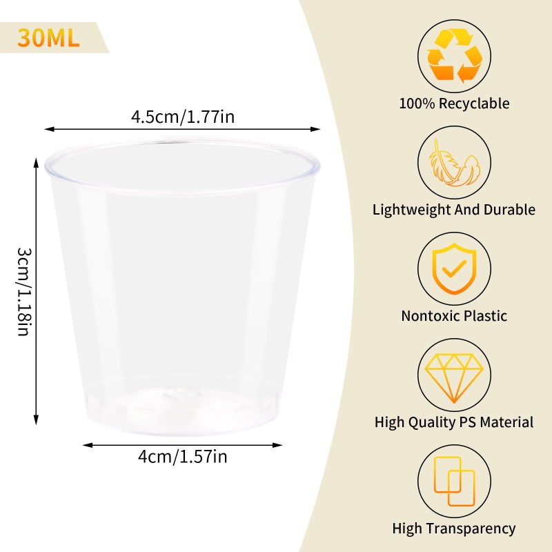 Plastic Shot Glasses 2 ounce Clear Disposable Plastic Cups - Temu