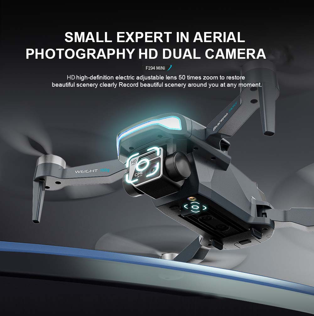 f194 mini drone dual hd camera gps drone brushless motor rc helicopter foldable quadcopter fly toy gifts details 9