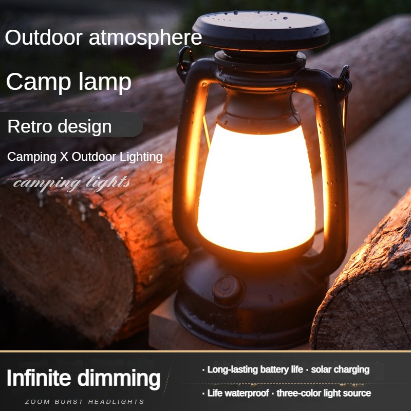 Type-c Fast Charging Camping Light, Usb Solar Charging Portable  Multifunctional Portable Tent Light For Outdoor Lighting - Temu