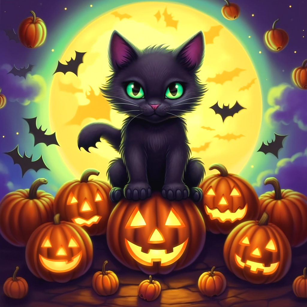 Halloween Diamond Art Painting Kits For Adults Black Cat 5d - Temu