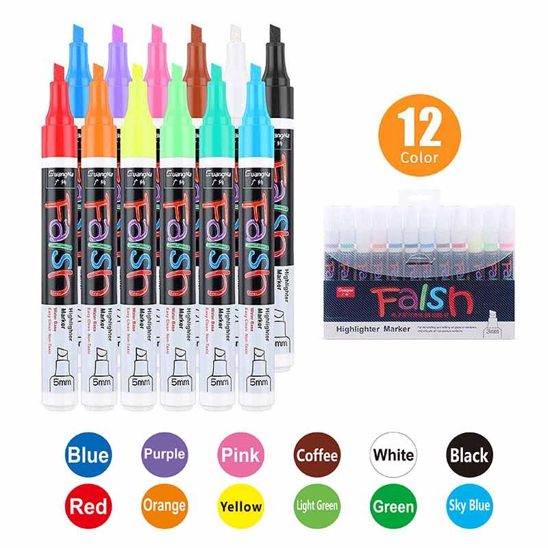 MaxGear Liquid Chalk Markers 12 Assorted Colors Chalkboard Marker