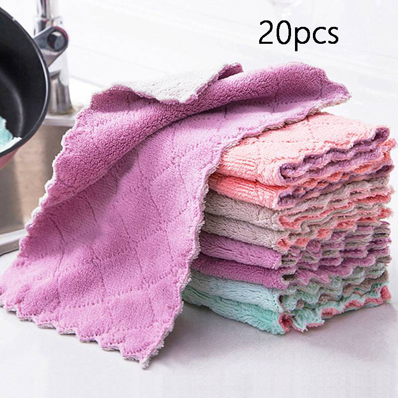 10/20pcs Kitchen Towels And Dishcloths Rag Set Small Dish Towels For  Washing Dishes Dish Rags For Cooking Baking-Random Color