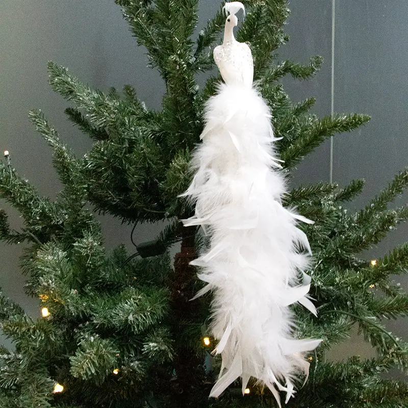 Large New Christmas Hanging Simulation White Peacock - Temu