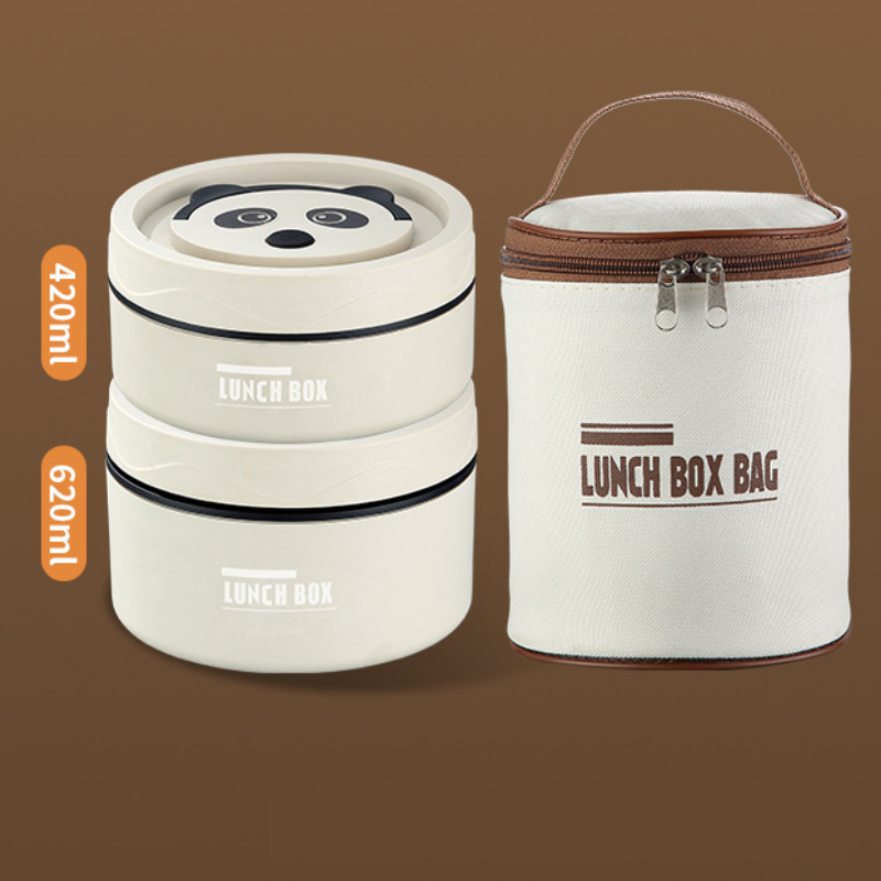 Portable Insulated Lunch Container With Bag, Kawaii Panda Thermal Lunch Box Bento  Box, Insulated Food Container With Handle, Stackable Stainless Steel Food  Container, Kitchen Supplies For Teenagers And Workers At School,canteen 