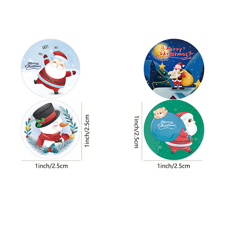Merry Christmas Stickers Labels Round Christmas Tags - Temu