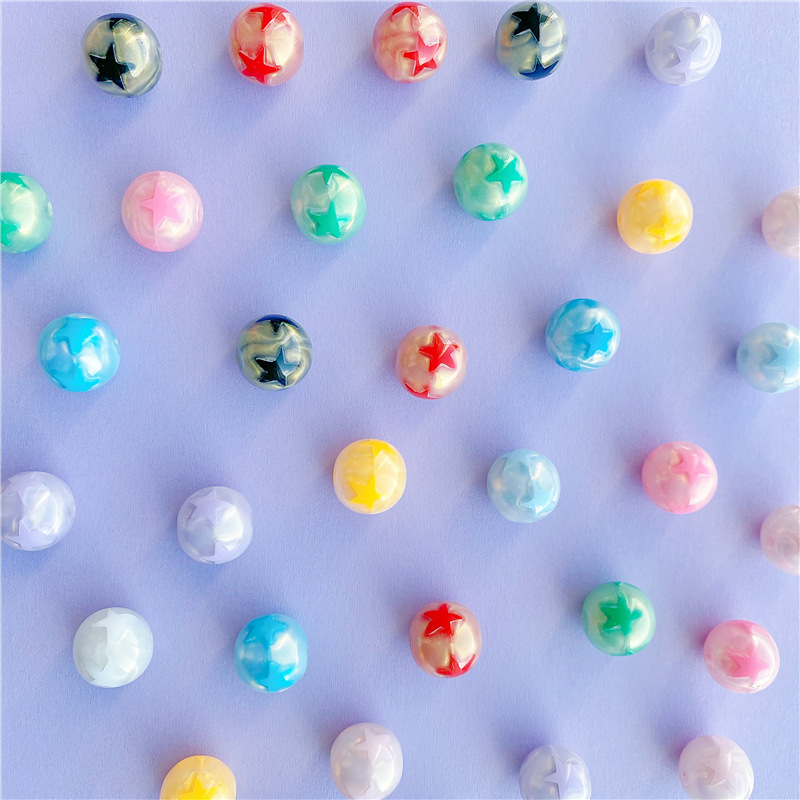 ビーズ　星　16mm ビーズ 『スタービーズ オーバル ブルー・ゴールド 約16mm×12mm 2粒