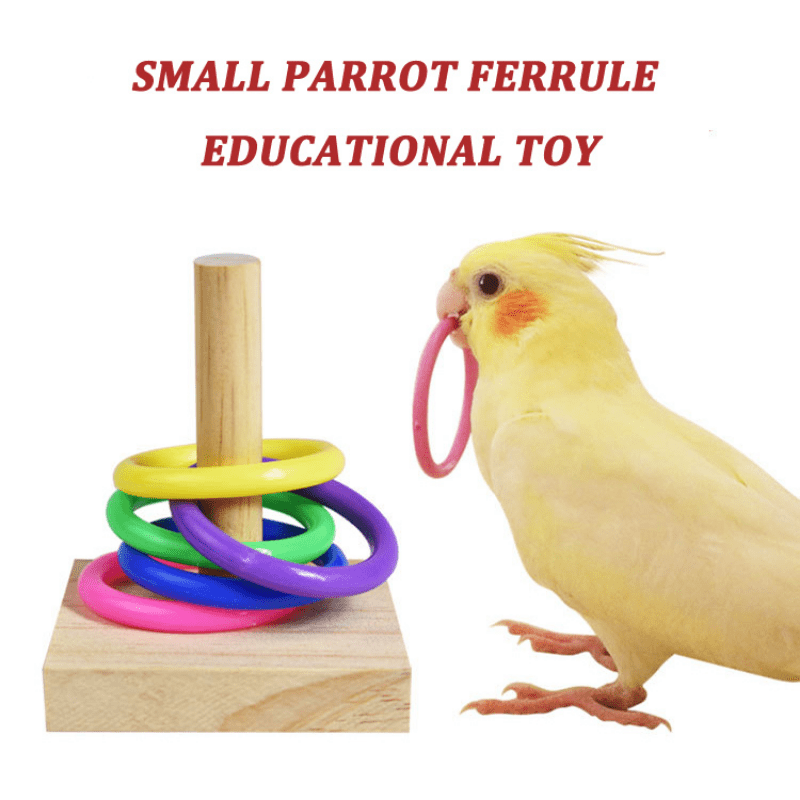 Parrots Beak Grinding Toy Bird Educational Toy with Color Rings