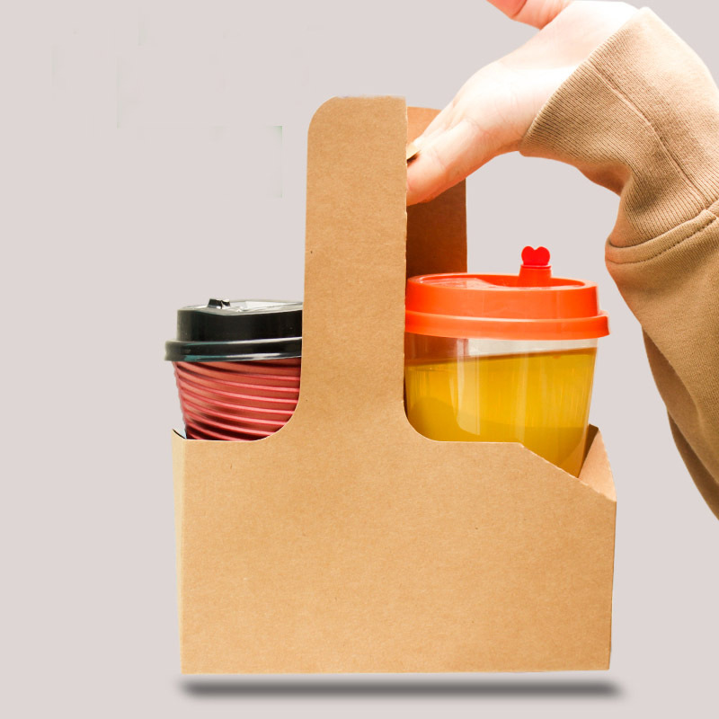 Professional Kraft Paperboard Drink Carrier With Handle - Temu