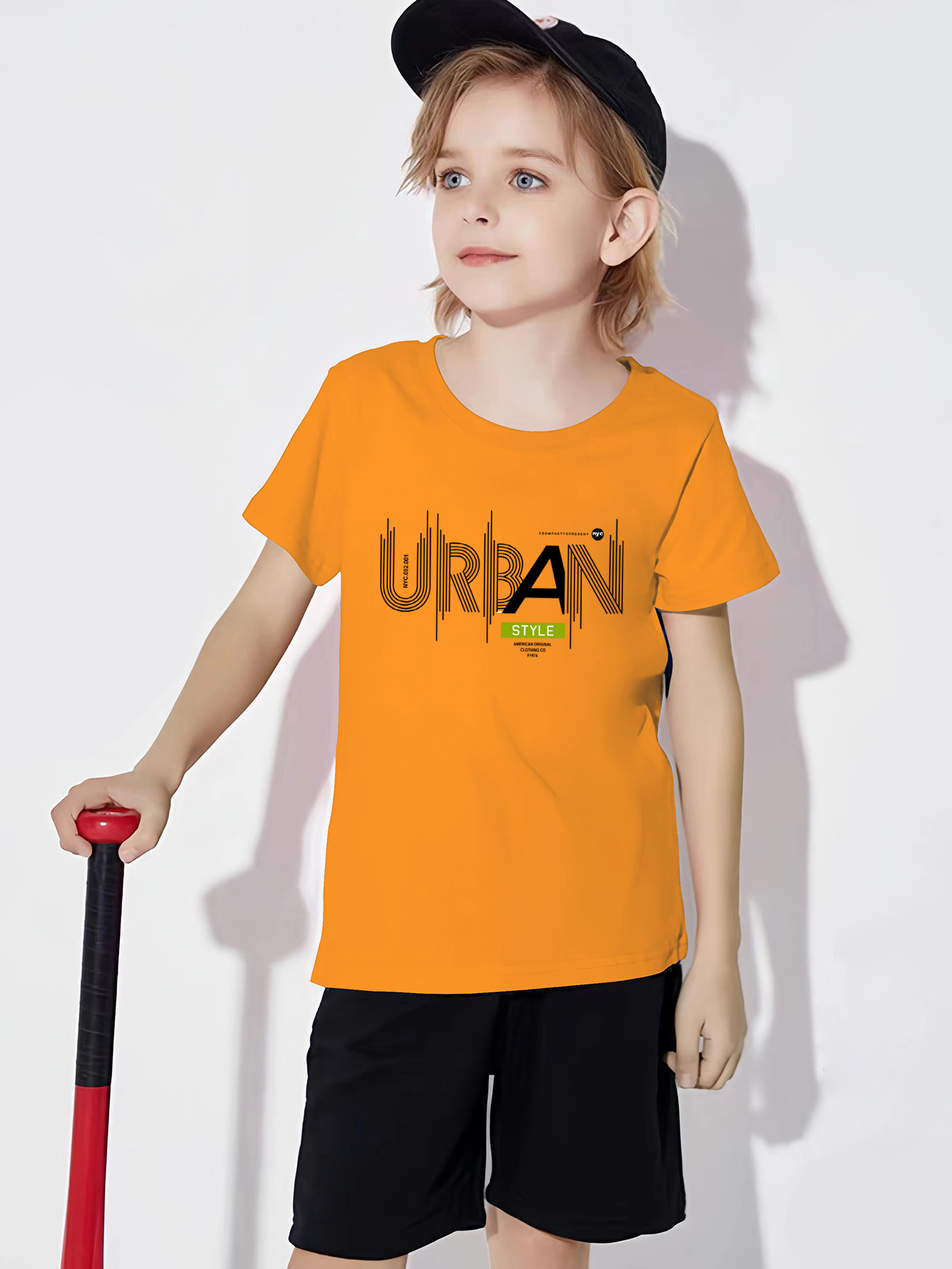 2pcs Boy's URBAN STYLE Pattern Outfit, T-shirt Shorts Set, Casual Short  Sleeve Top, Kid's Clothes For Summer, As Gift