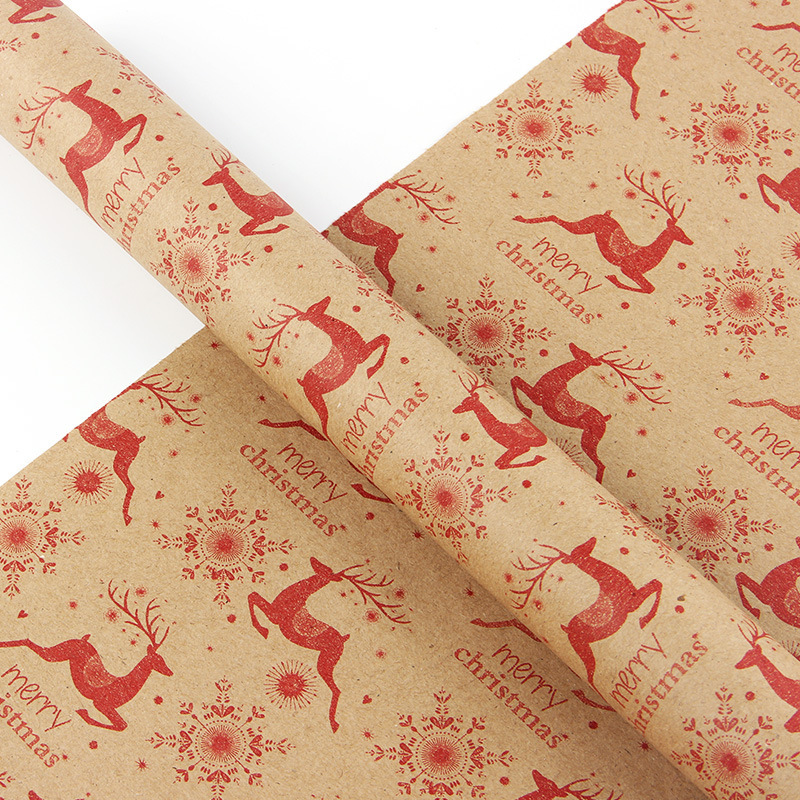 Vintage Christmas Kraft Wrapping Paper Christmas Gift Wrapping