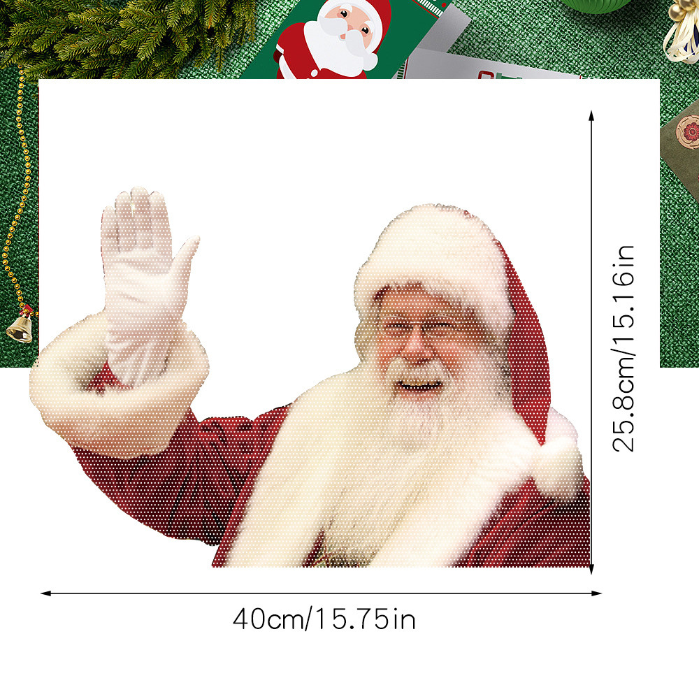 1pc, Weihnachten 3D Realistischer Weihnachtsmann, Auto Heckscheibe  Aufkleber, Home Dekoration Zubehör Kunst Aufkleber Wand Home Store Urlaub