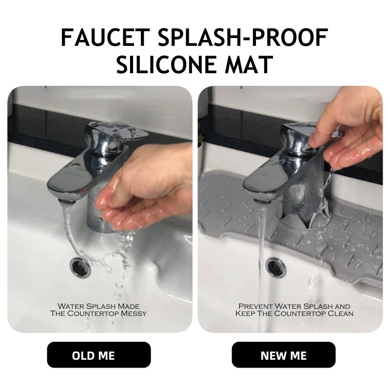 Kitchen Silicone Faucet Absorbent Mat Sink Splash Catcher Countertop  Protector Mat Draining Pad for Bathroom Kitchen Gadgets - AliExpress