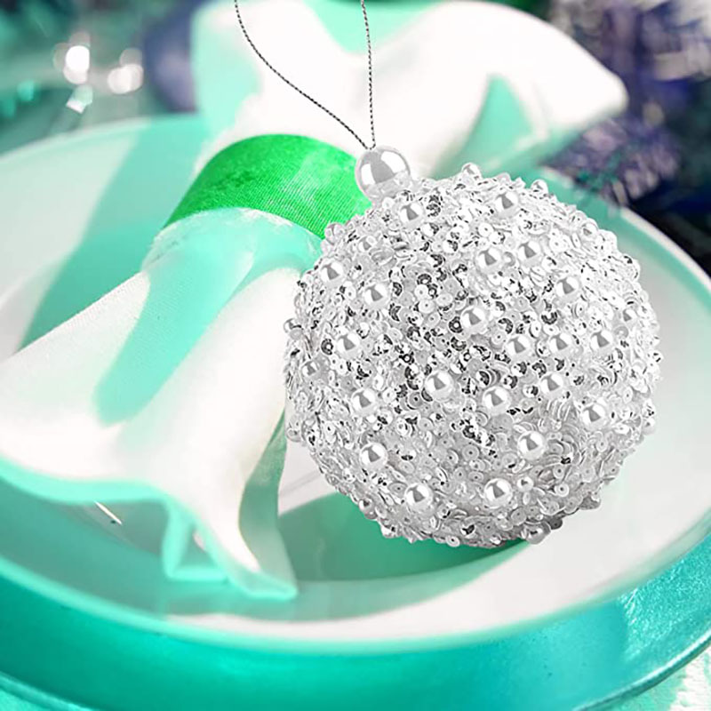 Glitter Pinecone Sphere Ornament