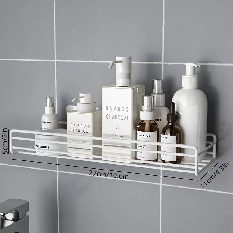 Stainless Steel Free Punch Bathroom Wall Shelf Shampoo Body