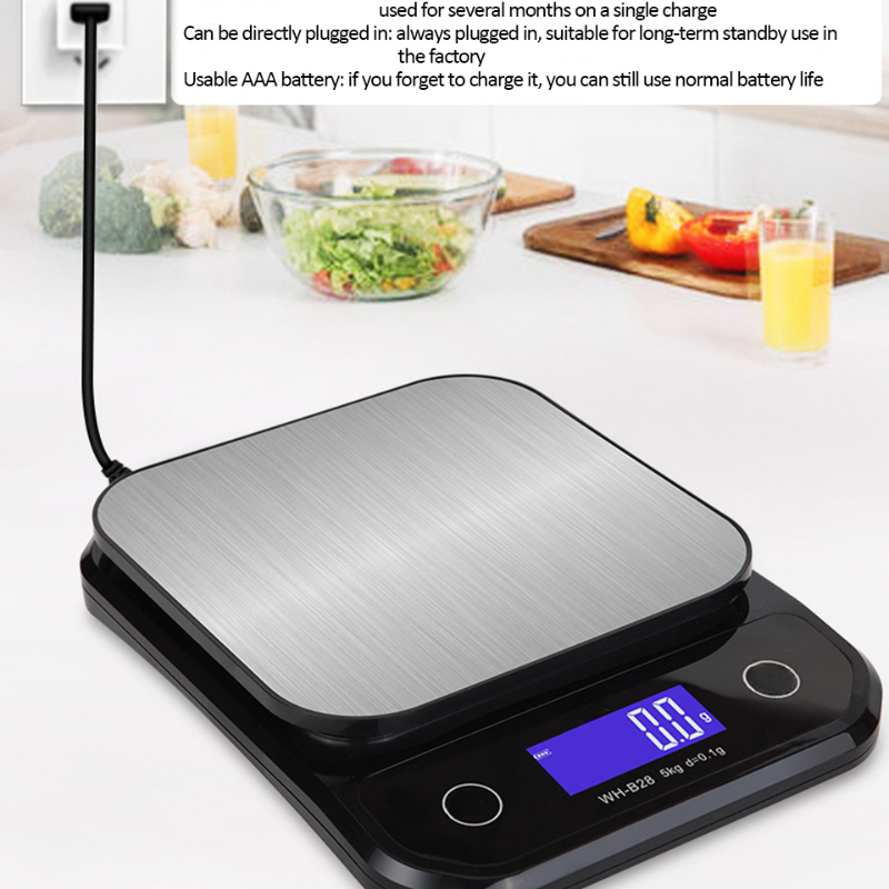 Charge USB Balance de cuisine alimentaire numérique Balance alimentaire  multifonctionnelle en acier inoxydable Mesure de balance électronique