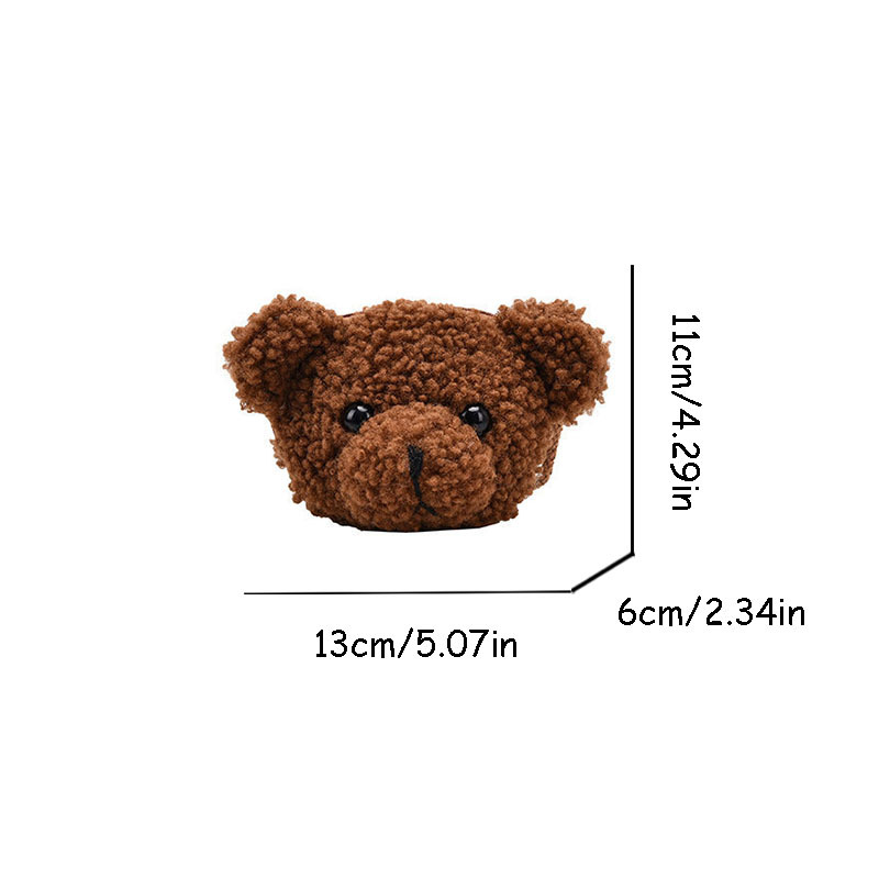 1pc Mini Brown Cartoon Bear Shaped Fashion Crossbody Bag With