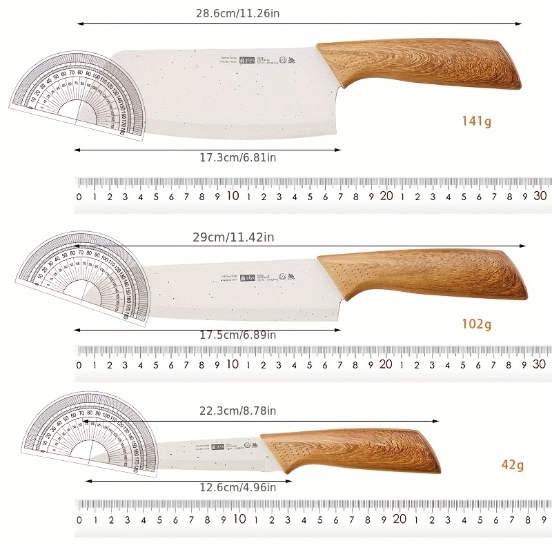 PAUDIN Juego de 3 cuchillos de cocina, afilados con mango ergonómico de  ABS, juego de cuchillos de acero inoxidable de alto carbono, juego de