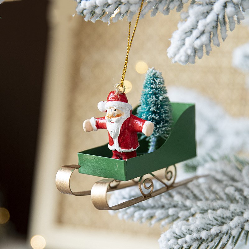 Accessoires de décoration d'arbre de Noël pour enfants, père Noël,  extérieur, fenêtre, cadeaux de nouvel